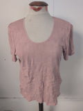 Ladies Damart Size Large Pink Thermal Short Sleeve T-shirt