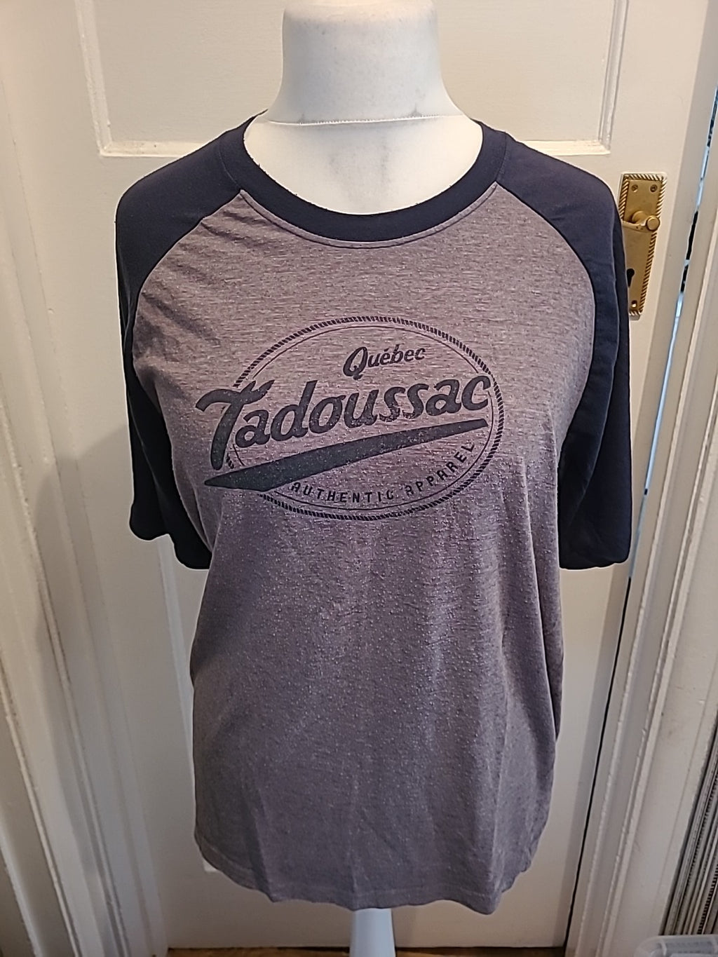 Mens Size M Grey And Navy Printed Pyjama Top Heavy Bobbling