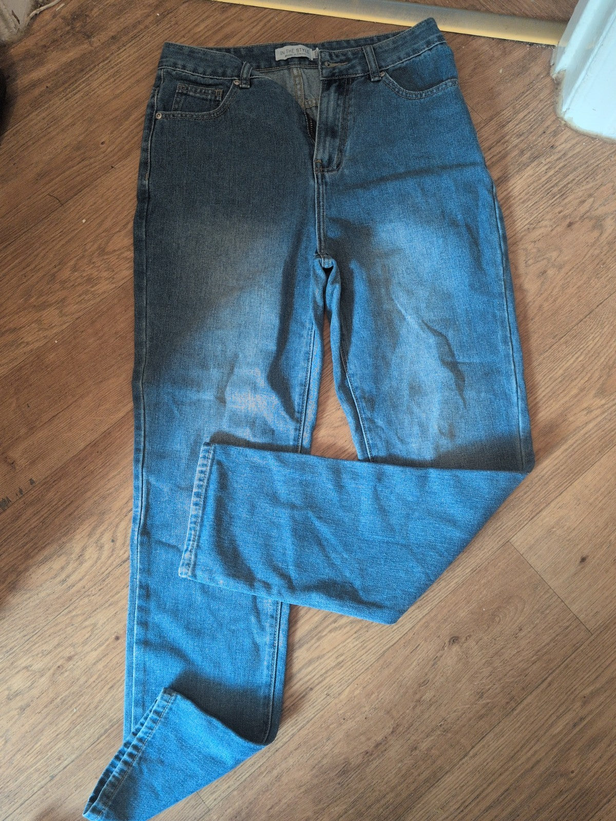 Ladies In The Style Size 10 Blue Denim Straight Jeans