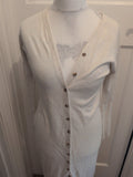 Topshop 12 Cream Buttoned Long Length Long Sleeve Dress