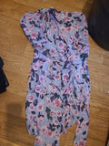 Ladies Shein Size XS Purple Rose Detail Lined Long Sleeved Dress
