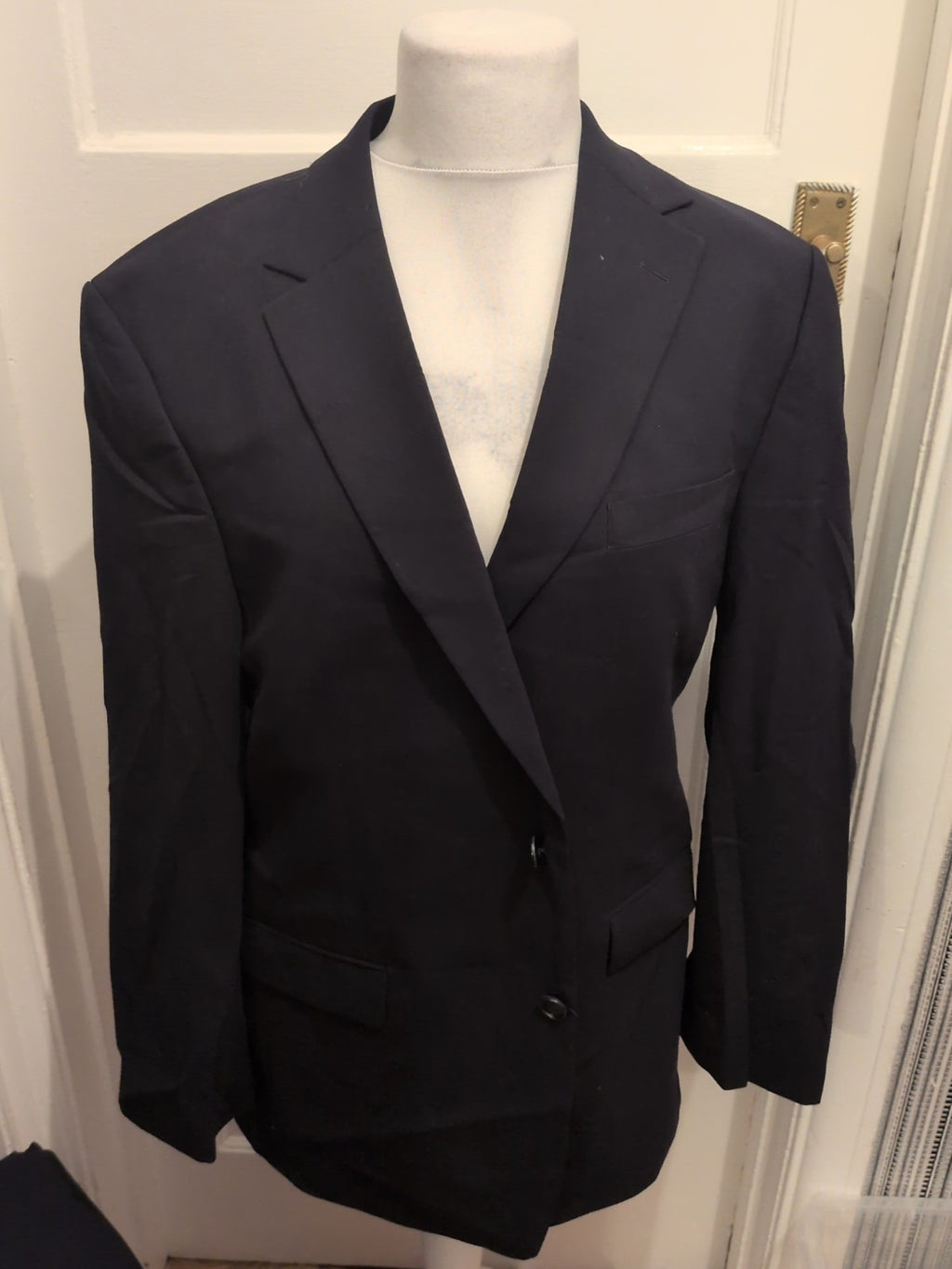 Mens Marks And Spencer Tailoring Travel Suit Size 42M Navy Suit Jacket