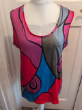 4XL Multicoloured Sleeveless Blouse Top