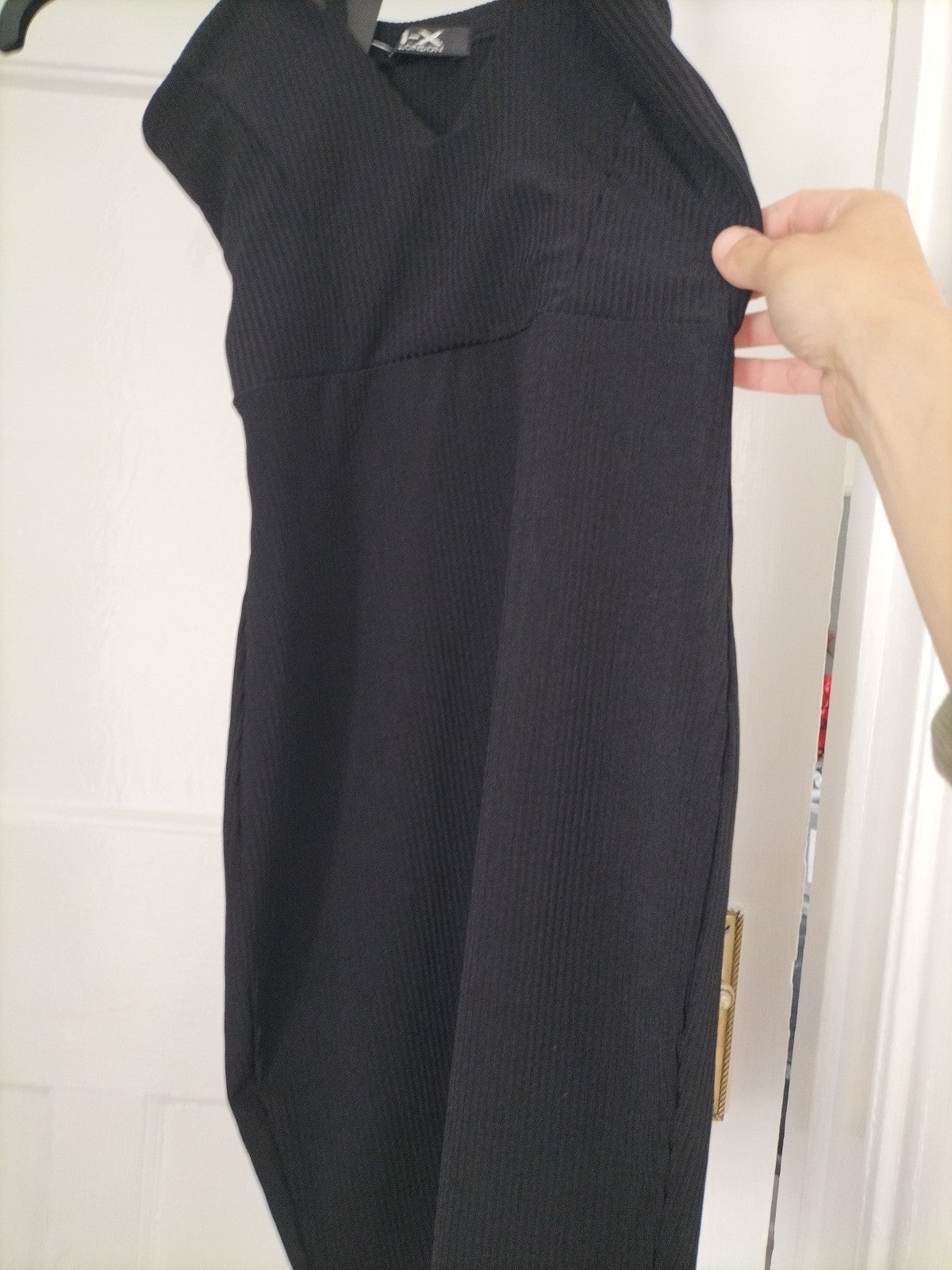 Brand New Ladies I-X London Size 8 Black Spaghetti Straps Dress