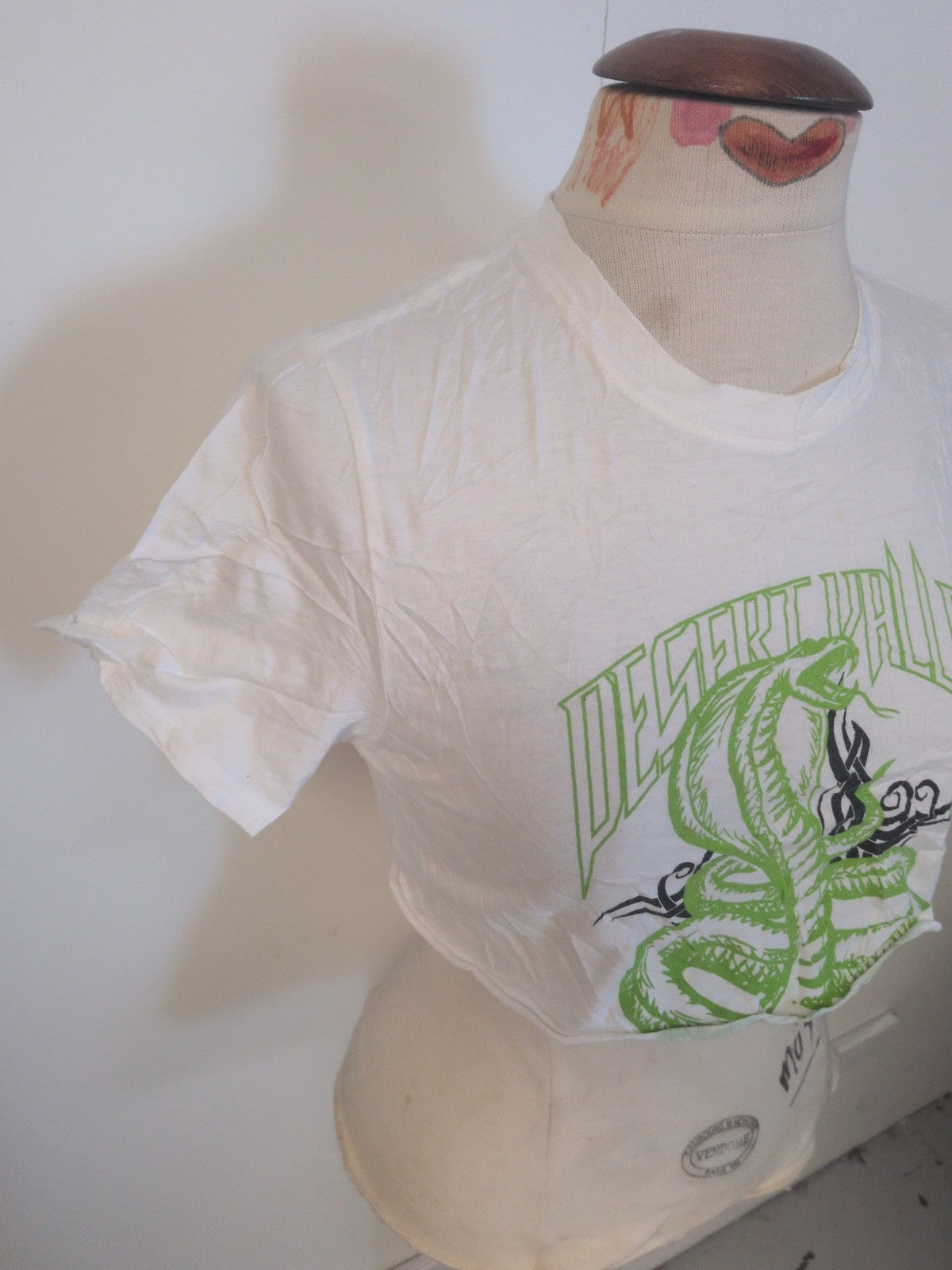 Ladies Prettylittlething Size Small Green And White Printed Crop T-shirt...