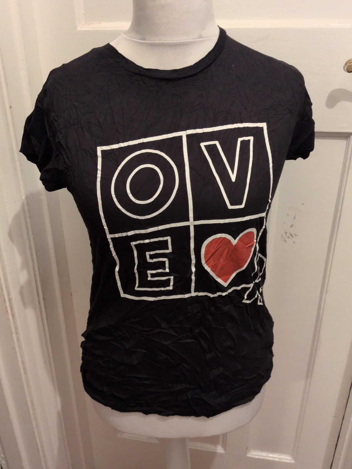 Pull&Bear Large Black Print Short Sleeve T-shirt