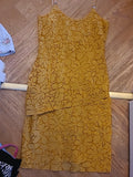 Ladies Size S/M Mustard Patterned Sleeveless Dress