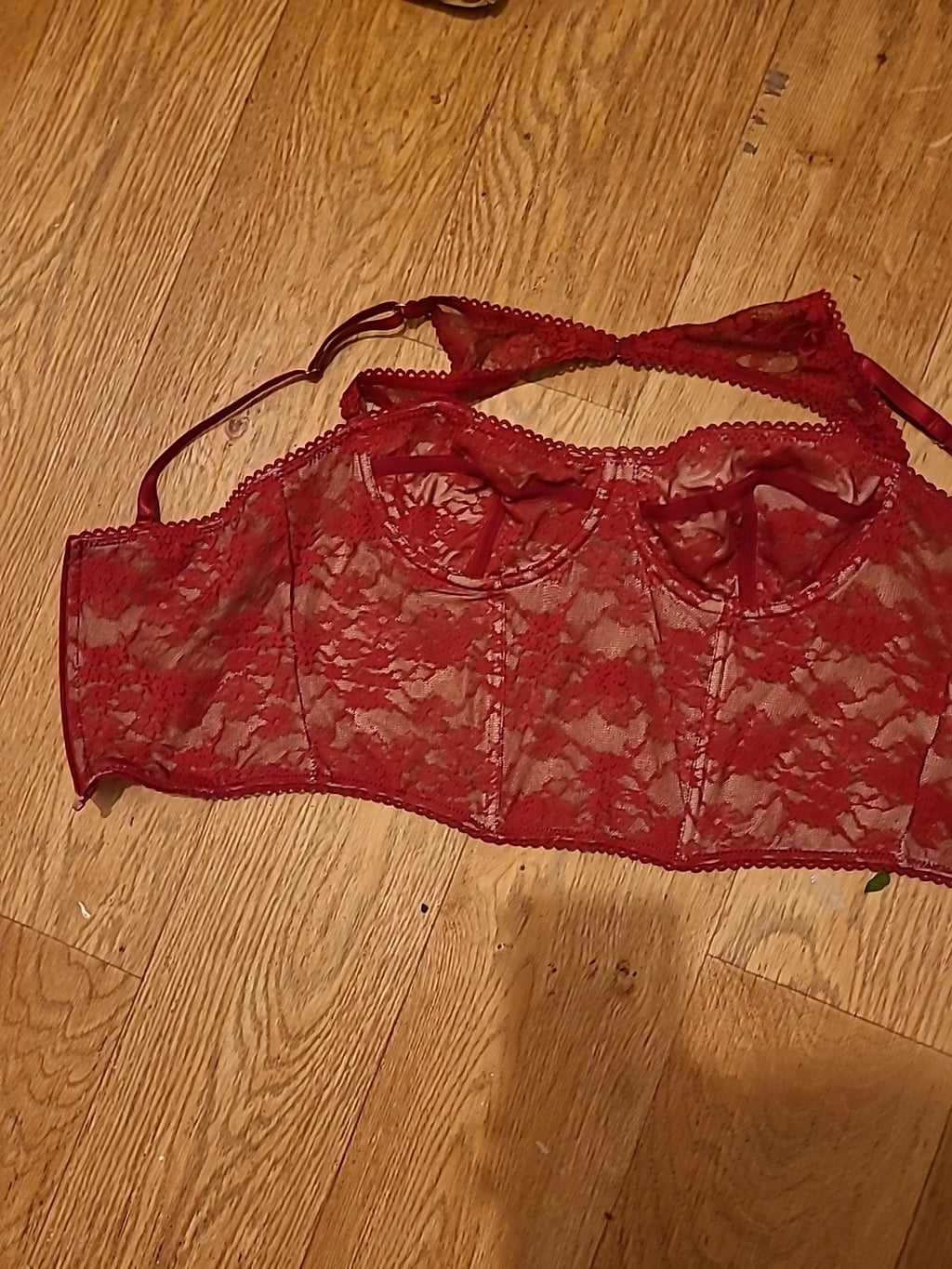 Brand New Ladies Shein Size Large Burgundy Bra Boned