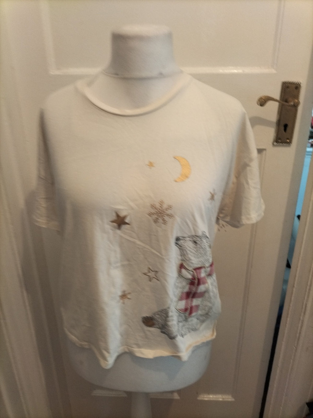George 12-14 Teddy Short Sleeved Pyjama Top