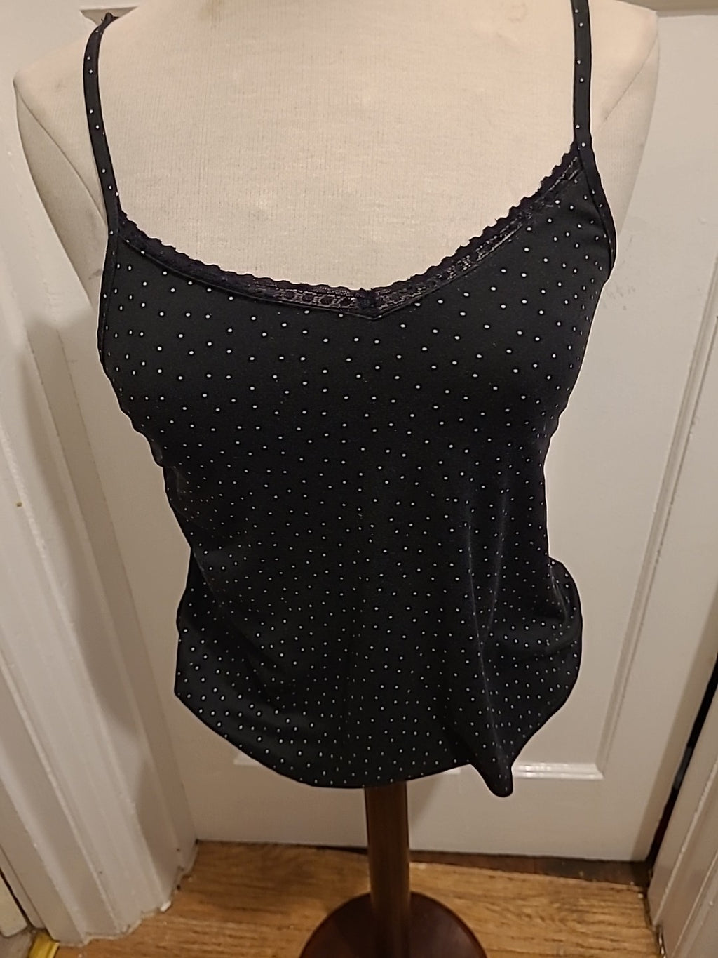 Ladies Primark Size XS Navy Spotted Sleeveless Pyjama Top
