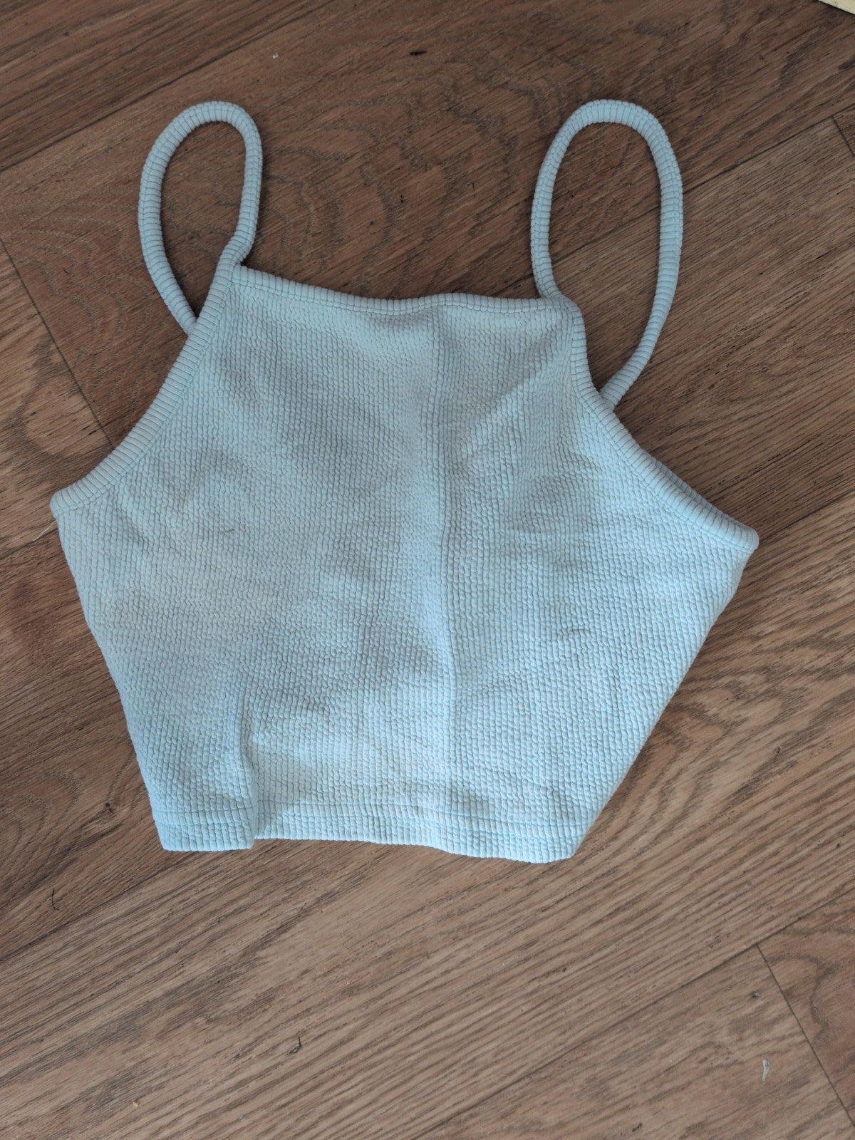 Topshop 8 Pale Blue Turquoise Crop Top