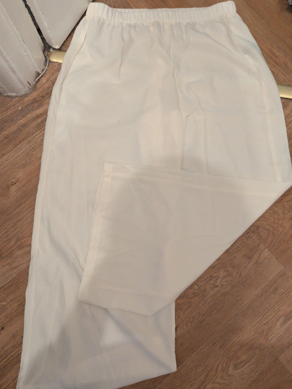 Shein 3XL Cream Wide Leg Elasticated Trousers