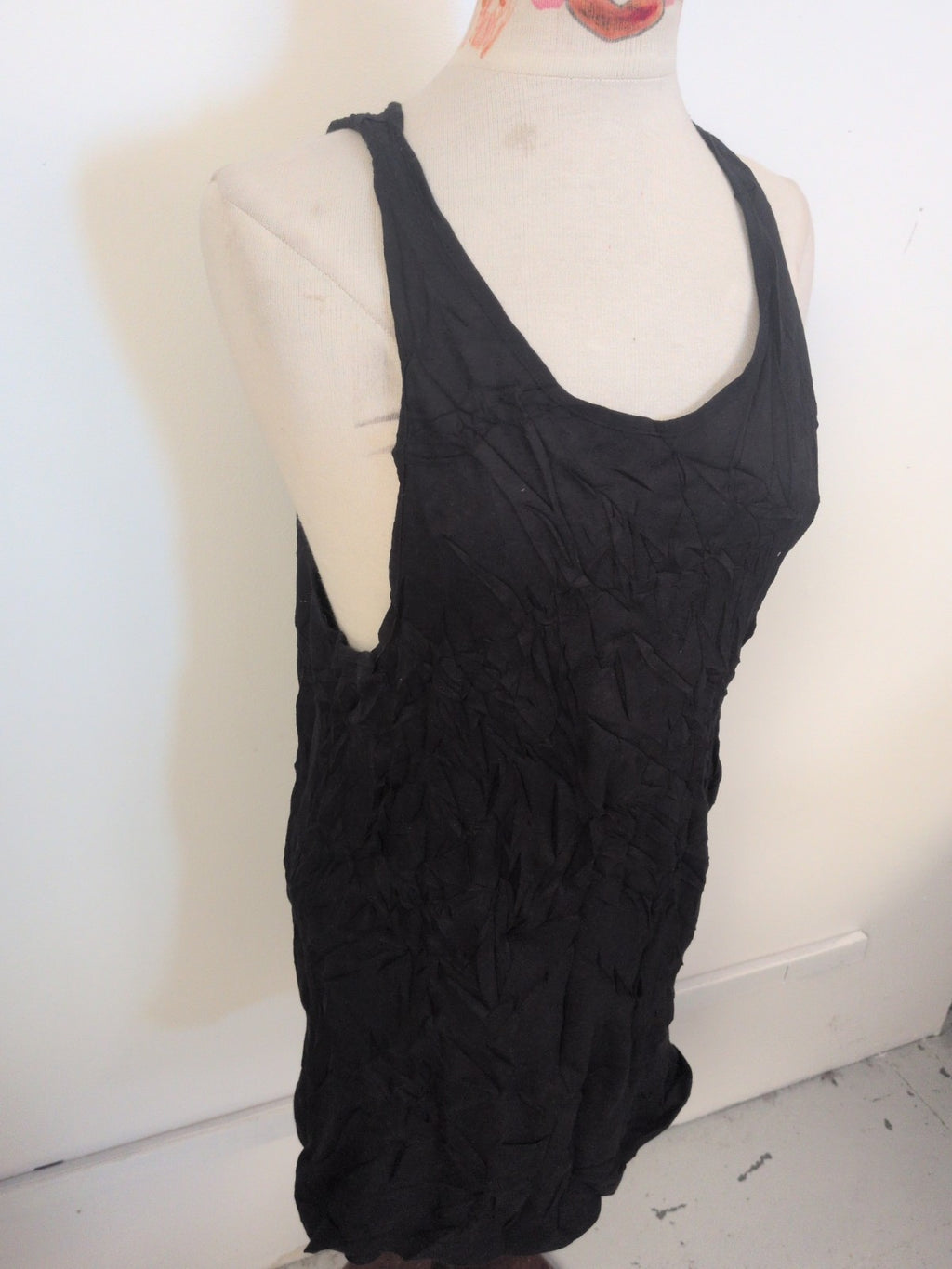 Mens New Look Size Small Black Sleeveless Tank Vest T-shirt