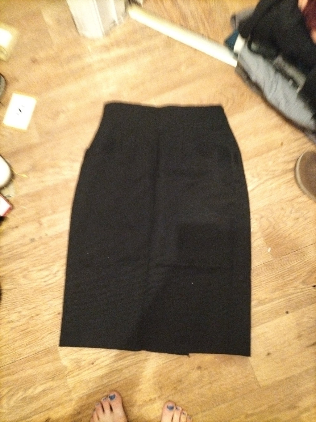 Ladies Windsmoor Size 14 Black Ribbed Midi Pencil Skirt