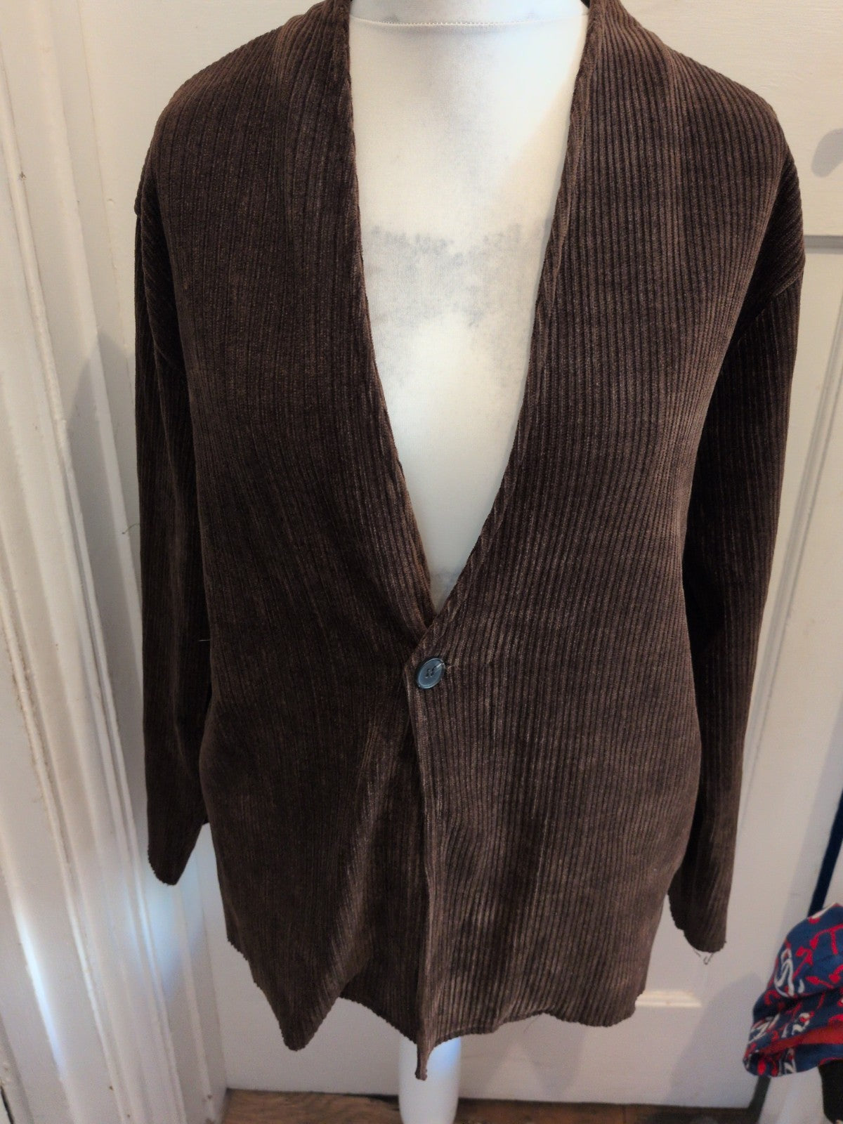 Ladies XL Brown Rib Long Sleeve Blazer