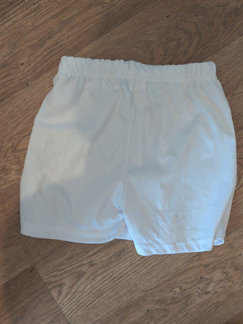140cm White Elastic Waist Shorts