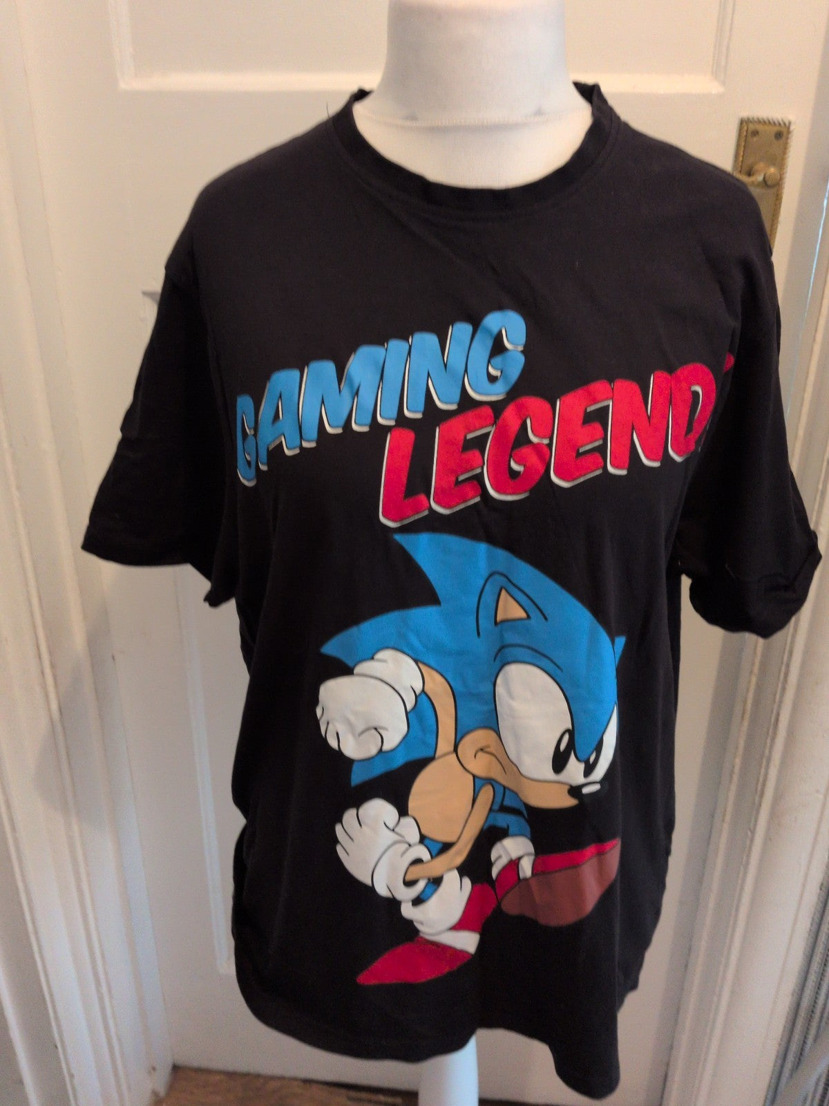 George Large Black Sonic Print Short Sleeve T-shirt