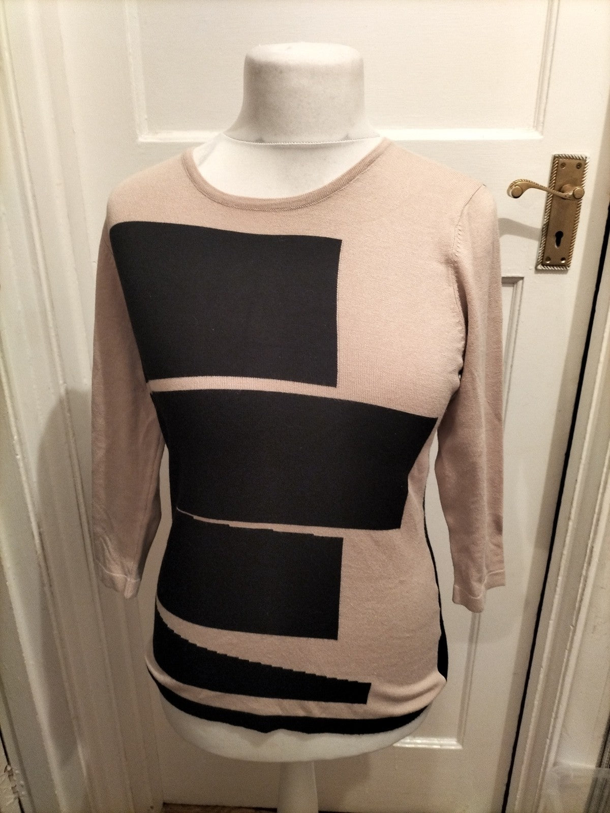 Size Medium Pale Brown And Black Jumper