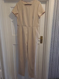 Ladies Vera&Lucy Size Medium Beige Short Sleeved Jumpsuit