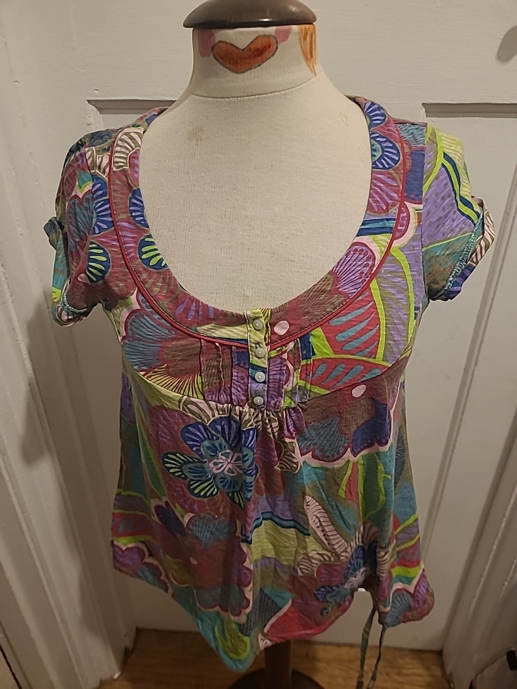 Ladies Next Size 12 Multicoloured Short Sleeved Blouse
