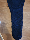 Ladies Terrible Twins Size Medium Navy Sleeveless Ruched Dress