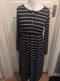 Shein Large Black Striped White Long Sleeve Dress