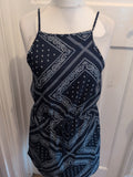 Primark 14 Navy And White Aztec Sleeveless Dress/Top
