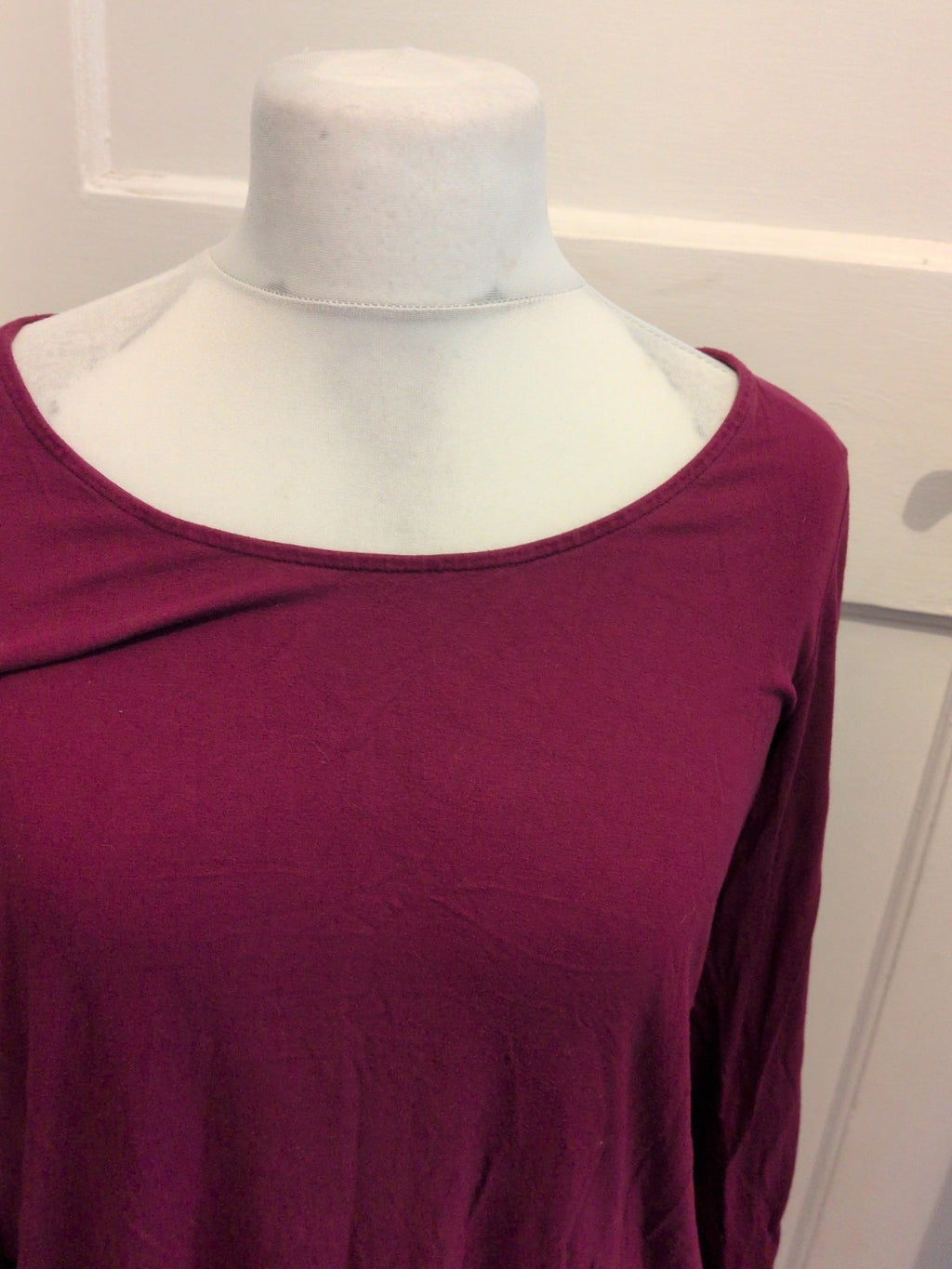 Marks And Spencer 14 Raspberry Long Sleeve Blouse