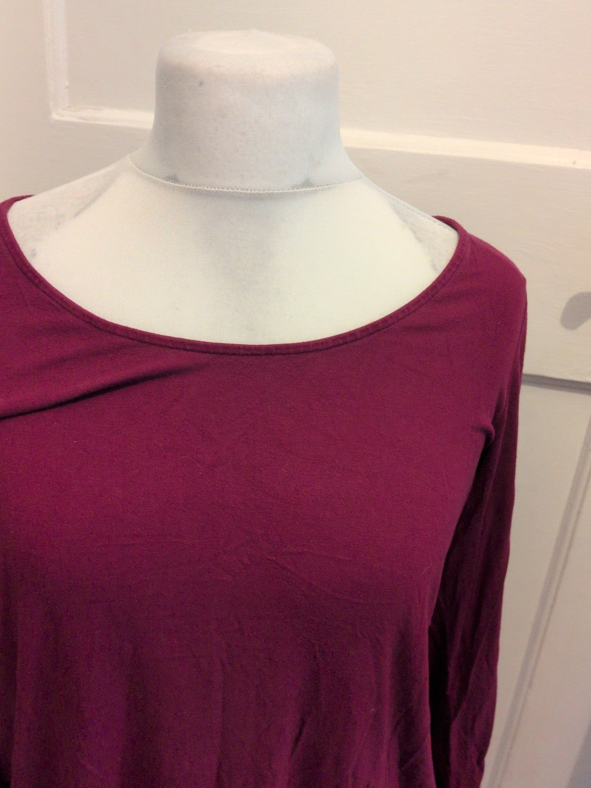 Marks And Spencer 14 Raspberry Long Sleeve Blouse