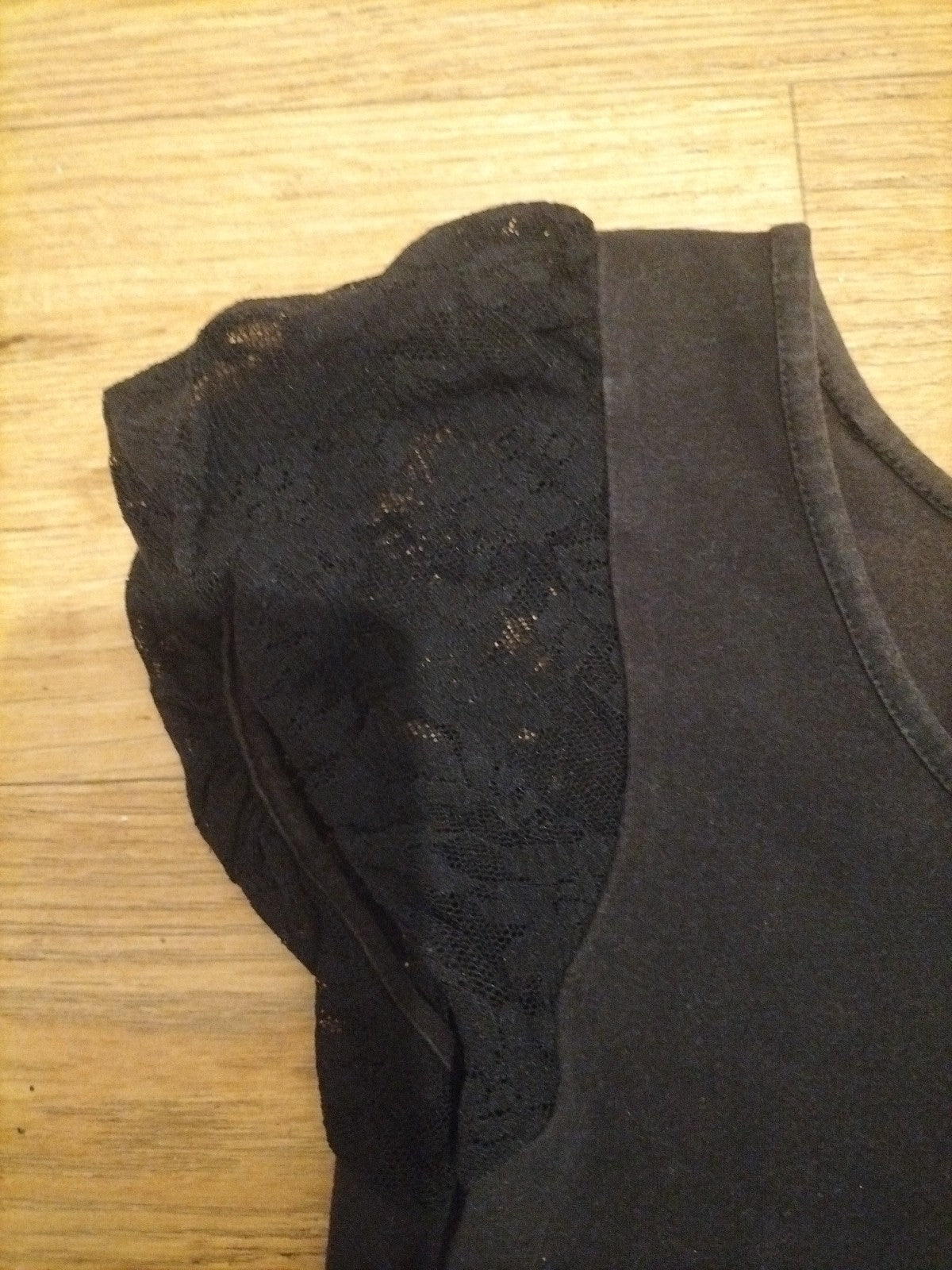 Ladies Next Sp Size 10 Black Short Sleeve Wide Neck Tshirt