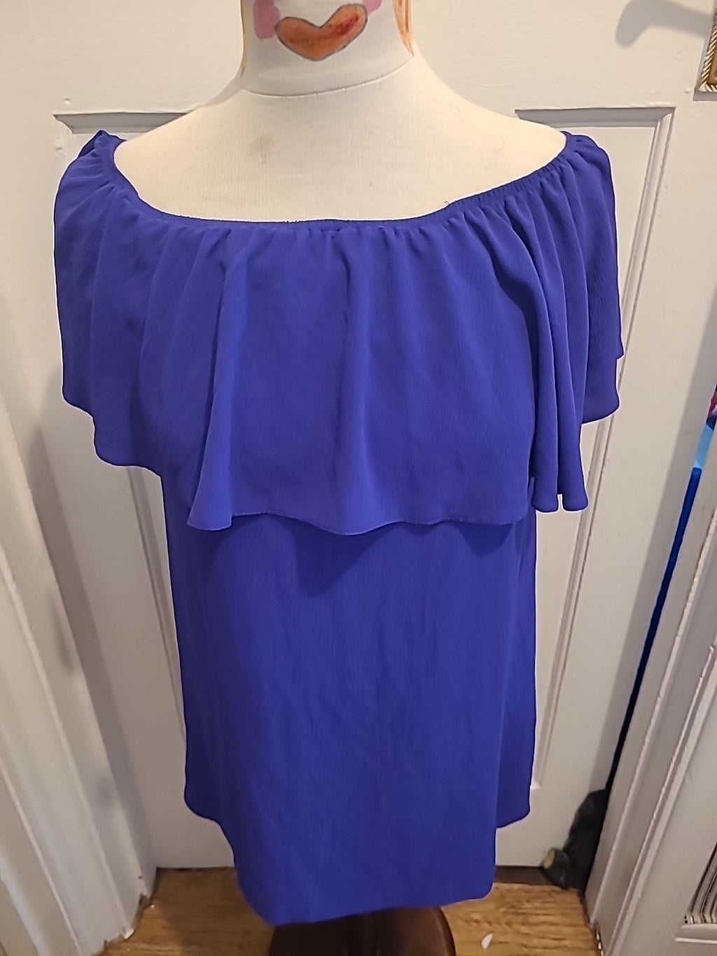 Ladies New Look Size 10 Purple Short Sleeved Dress