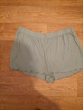 Ladies Primark Size 18-20 Green Ribbed Elasticated Pyjama Shorts
