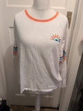 Brakeburn 16 White With Multicoloured Stripes Long Sleeve T-shirt