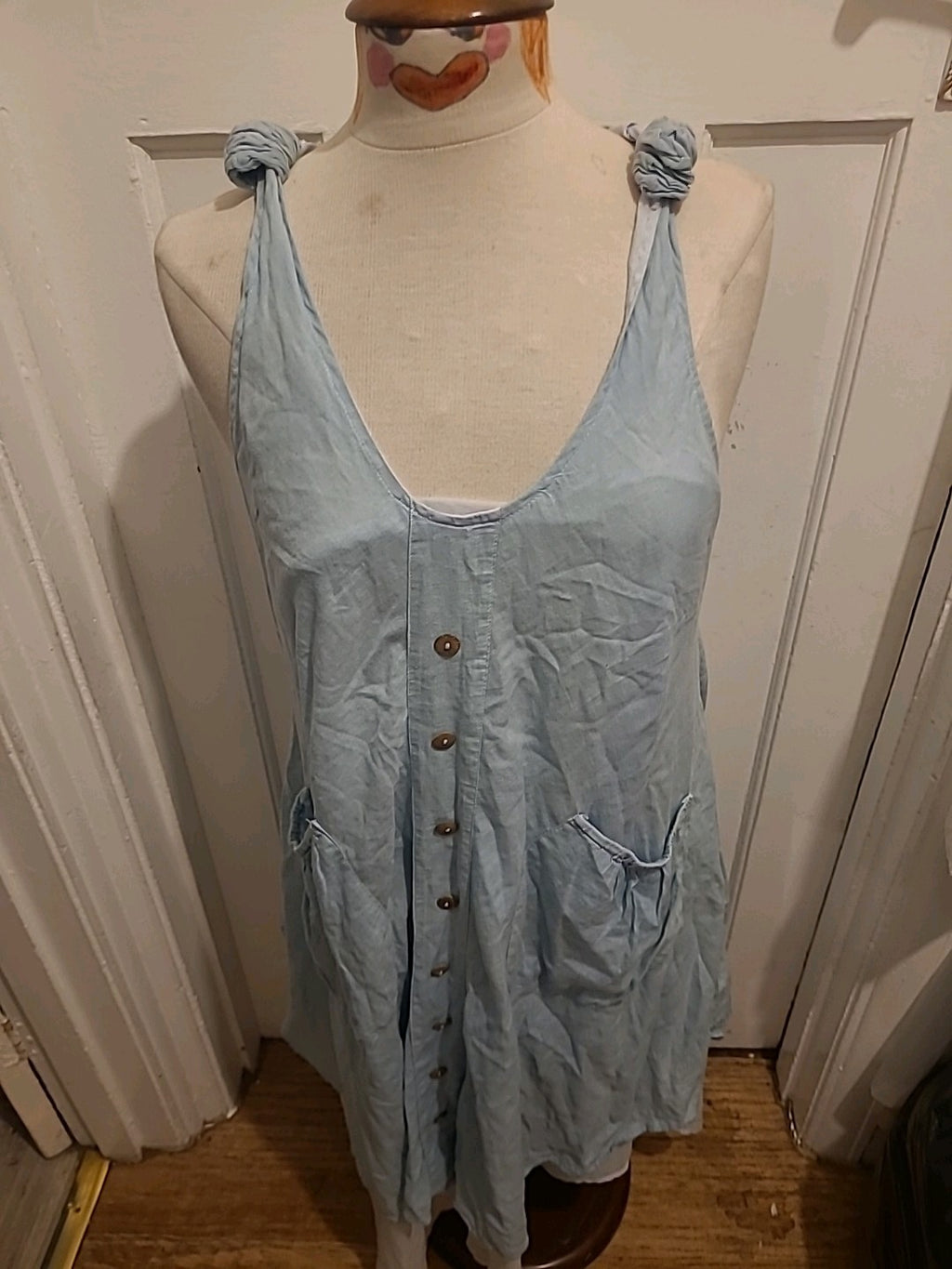 Ladies Size 10 Turquoise Sleeveless Dress Lined