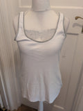 Next 18 White With Grey Trim Sleeveless Tank Vest Top
