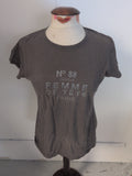 River Island 14 Grey With Silver Print Short Sleeve T-shirt