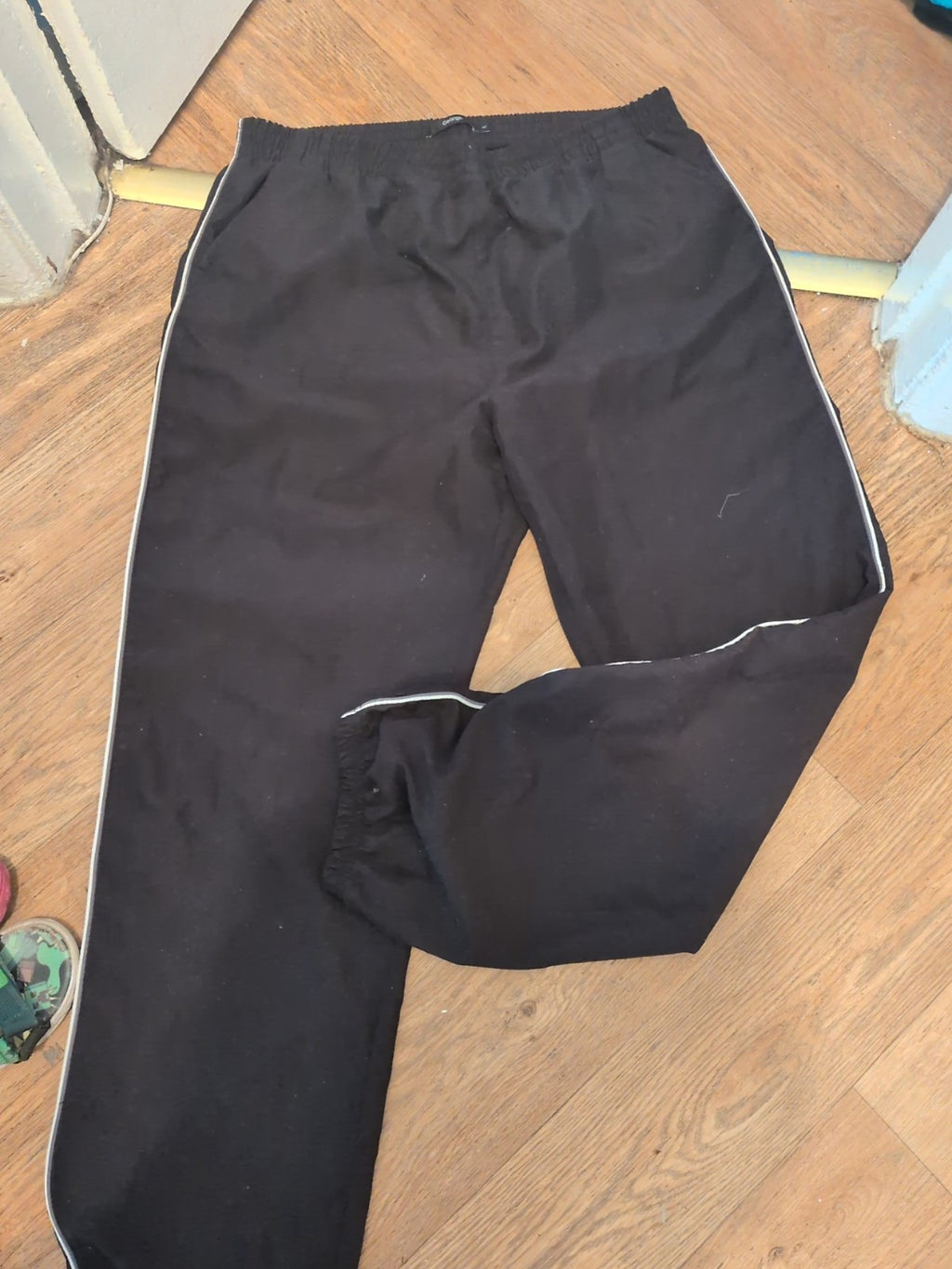 George Large Black With White Trim Track Pants