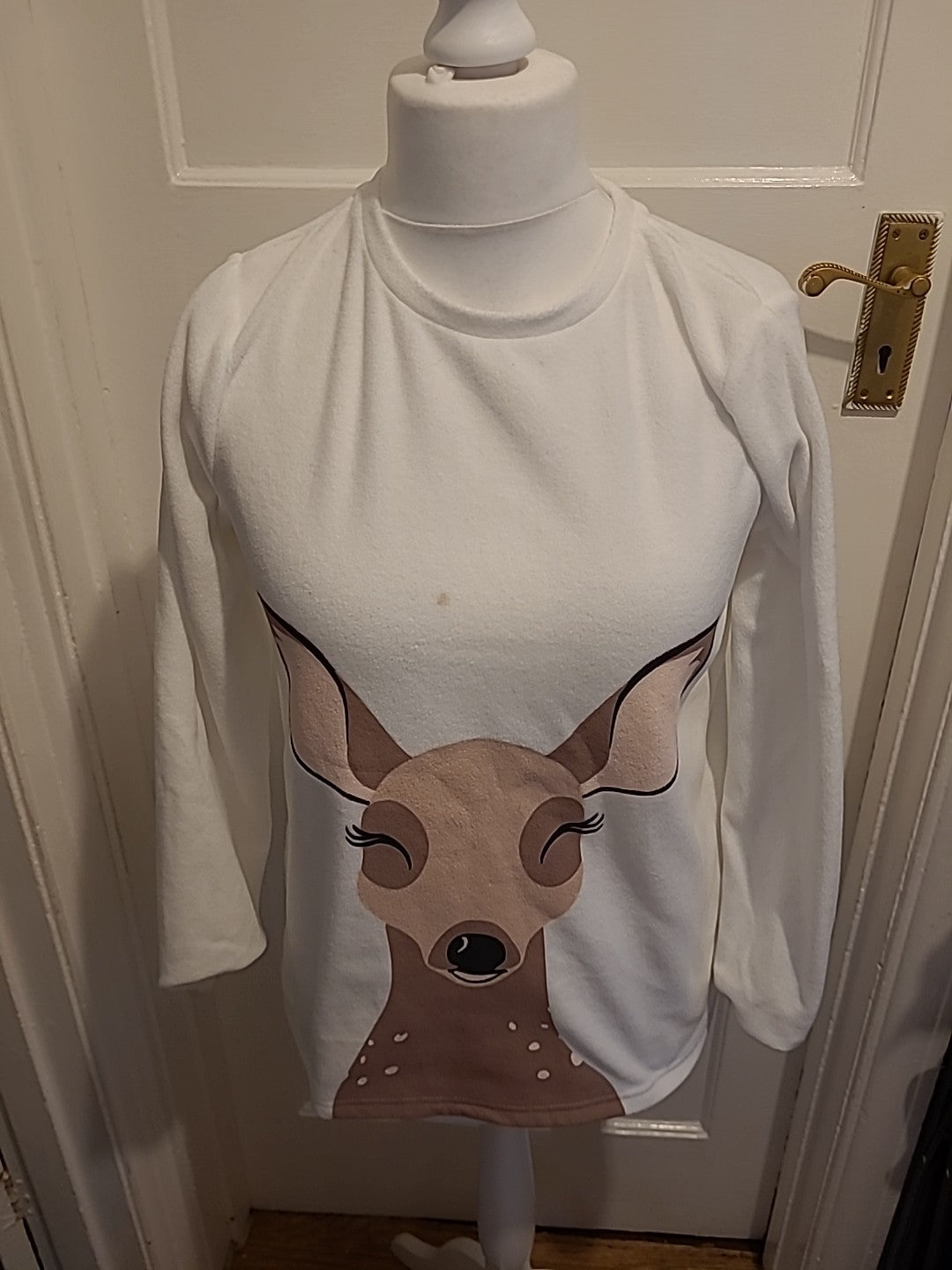 Ladies Size Small Reindeer Pyjama Top(Small Mark)