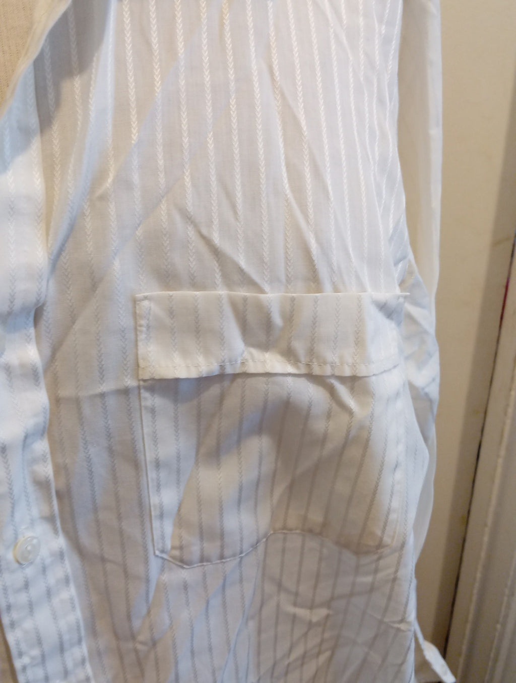 Mens St Michael Size 16.5" Ivory Patterned Formal Dress Shirt