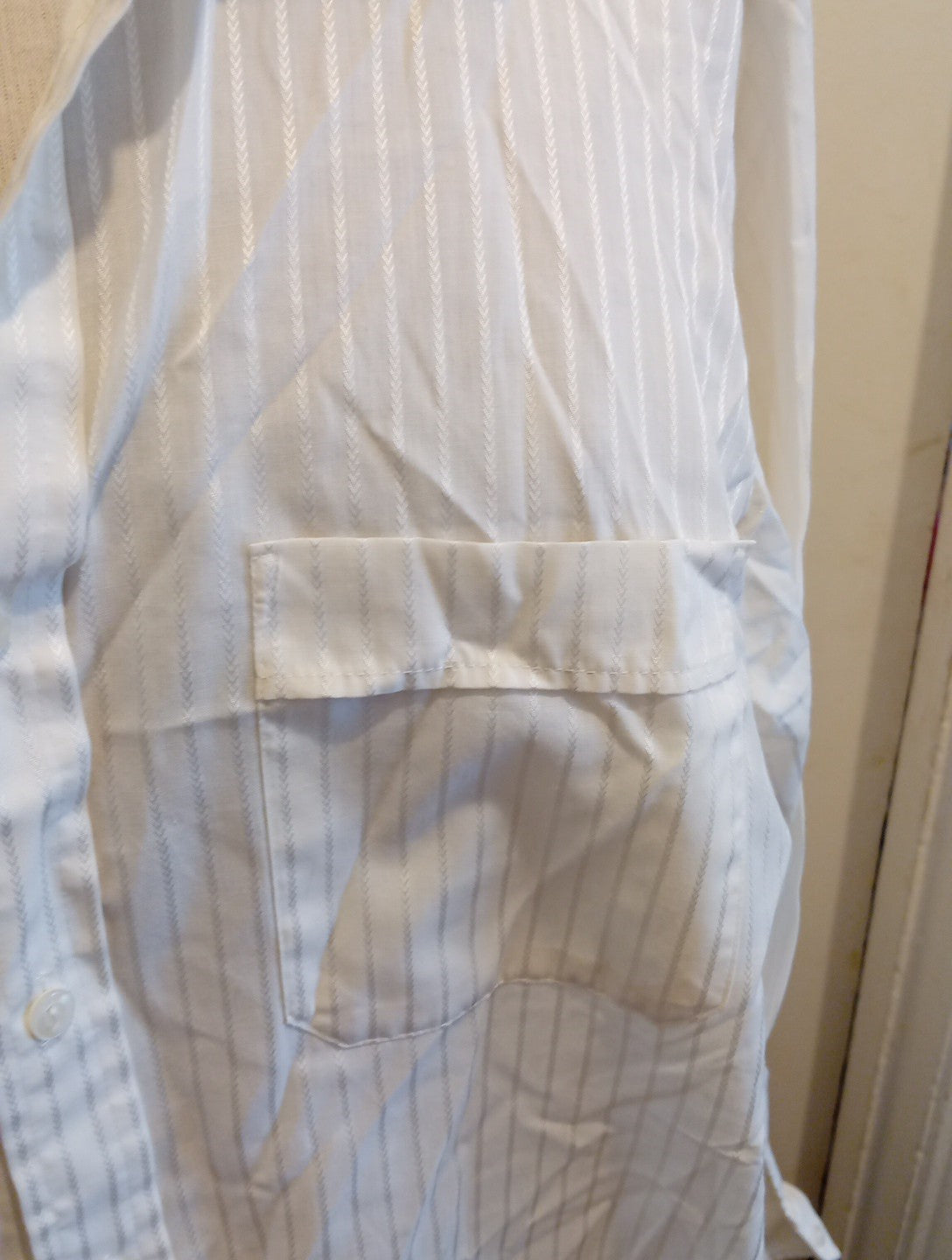 Mens St Michael Size 16.5" Ivory Patterned Formal Dress Shirt