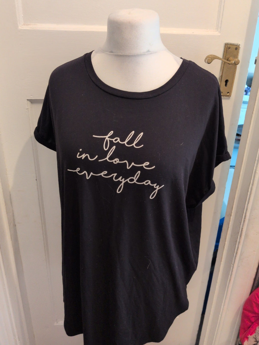 Ladies Papaya XL Black Print Short Sleeve Pyjama