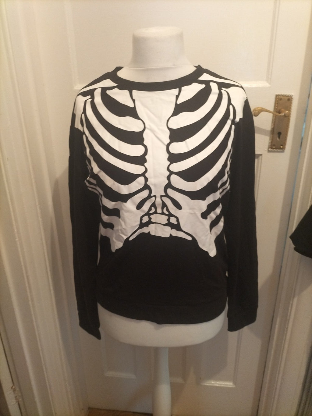 Brand New Mens H&M Size Large Black Skeleton Tshirt