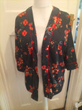 Ladies New Look Size Small Black Floral Pyjama Tol