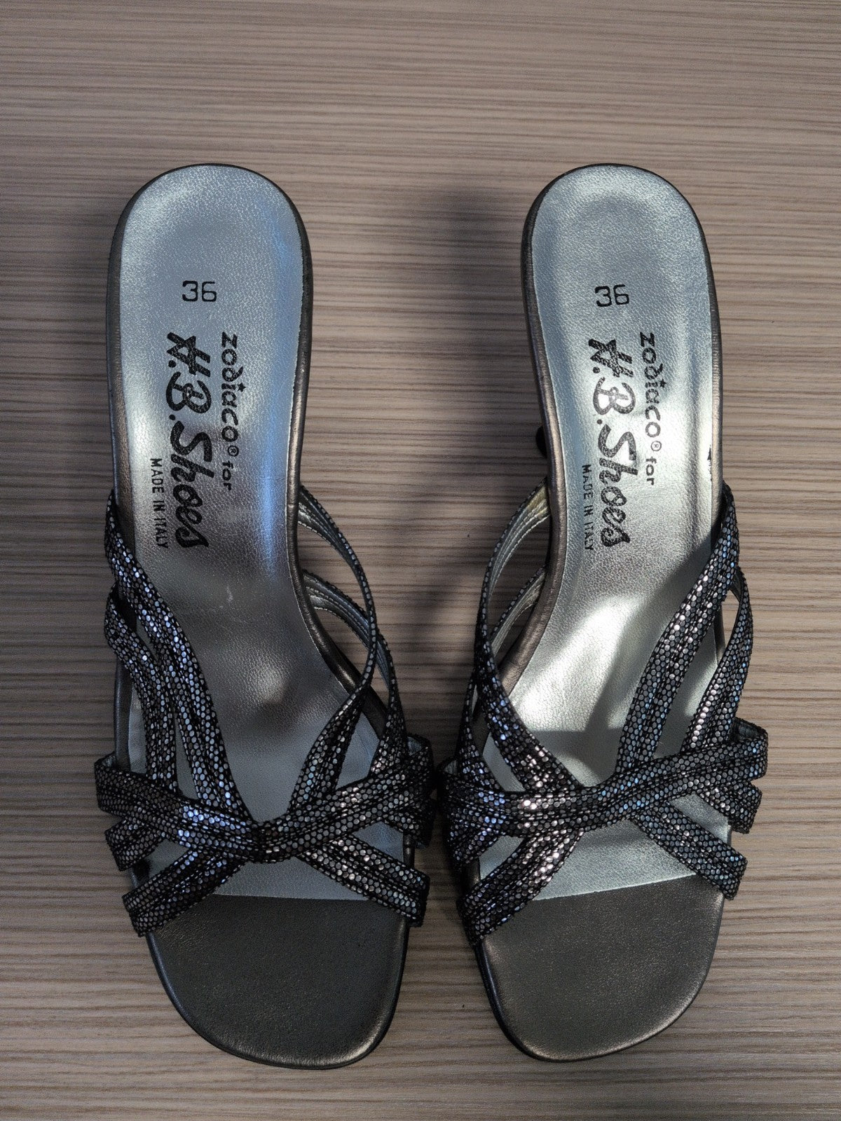 Zodiaco EU 36 Silver Strappy Heels