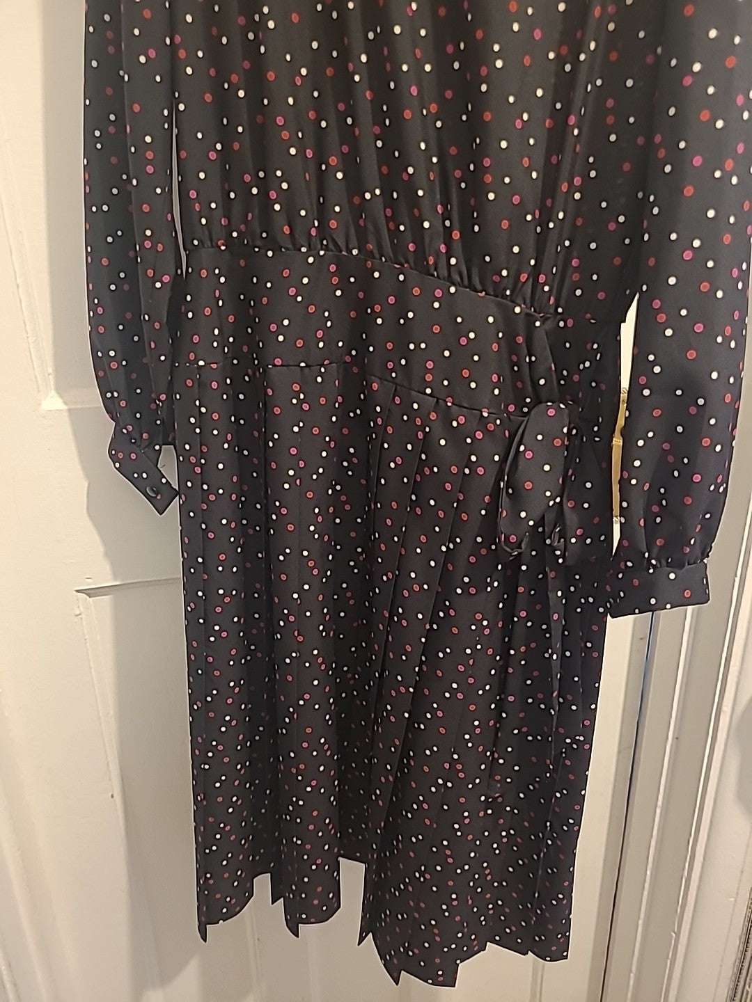 Ladies Eastex Size 10 Black Poko Dot Long Sleeve Dress