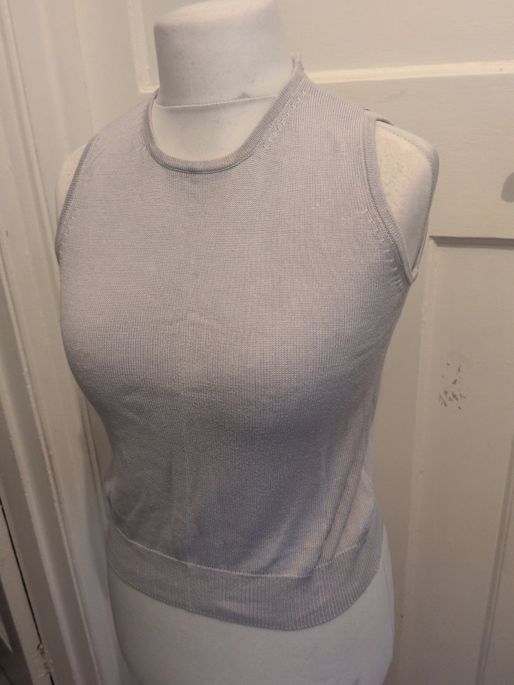 Marks And Spencer 10 China Blue Sleeveless Jumper