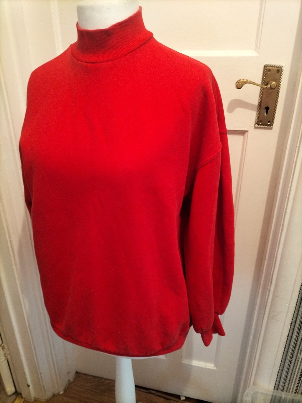Ladies Bershka Size Small Red High Neck Jumper