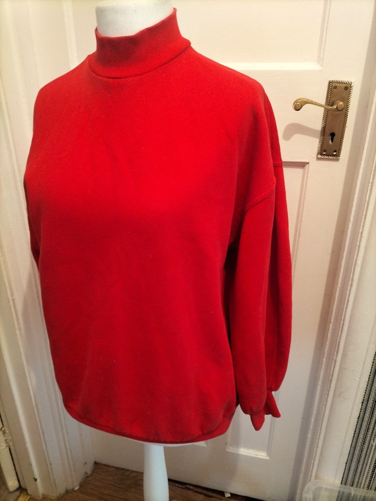 Ladies Bershka Size Small Red High Neck Jumper