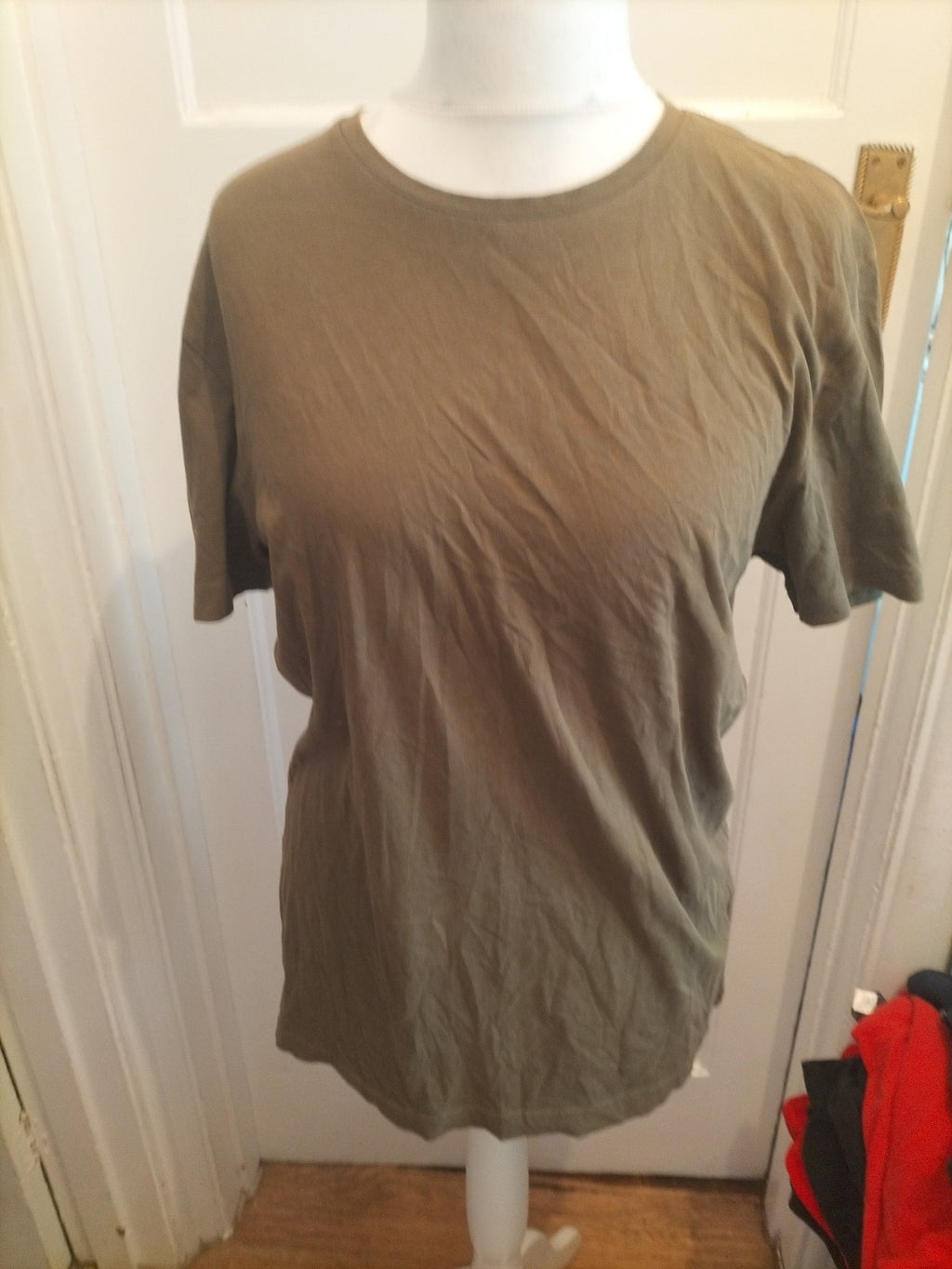 Mens Peacocks Size Large Green Khaki Ref Fit Short Sleeve T-shirt