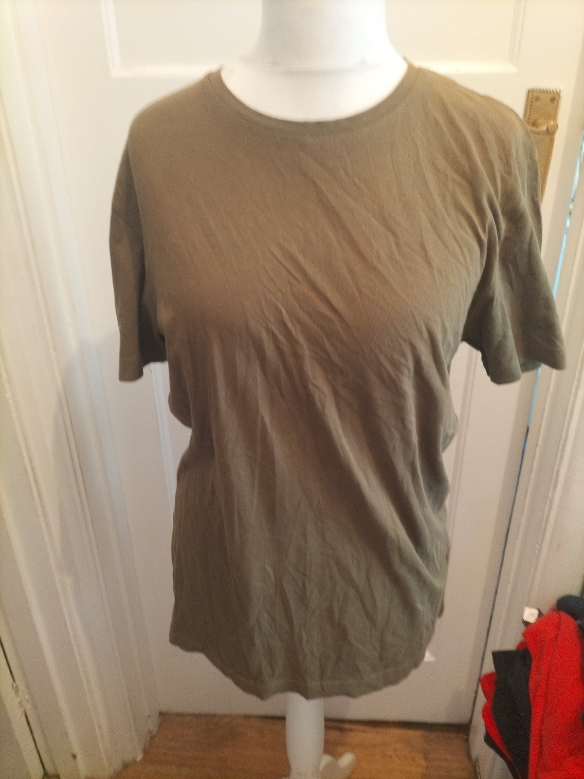 Mens Peacocks Size Large Green Khaki Ref Fit Short Sleeve T-shirt
